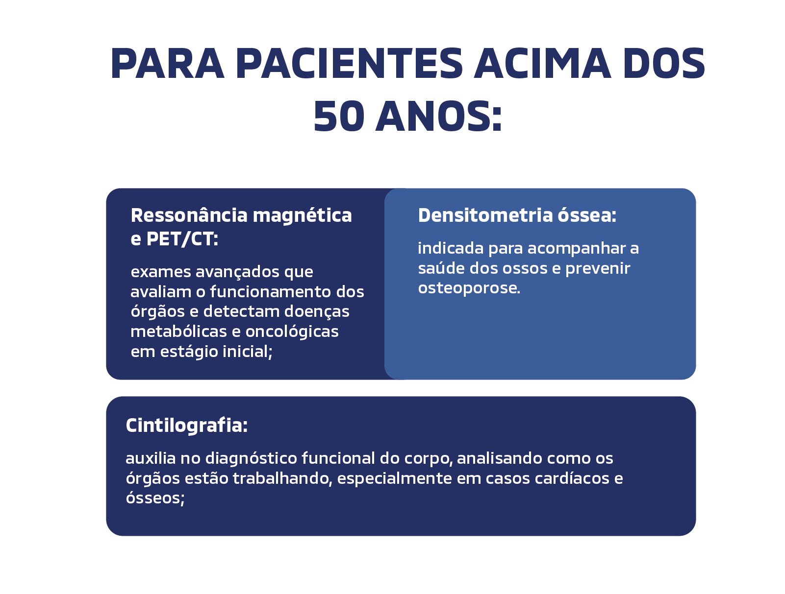 Para pacientes acima dos 50 anos